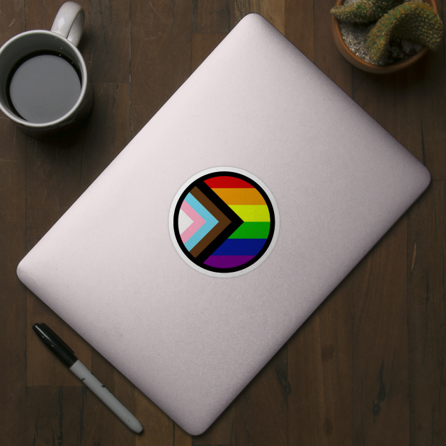 Progress Pride Rainbow Flag For Inclusivity by PowderShot